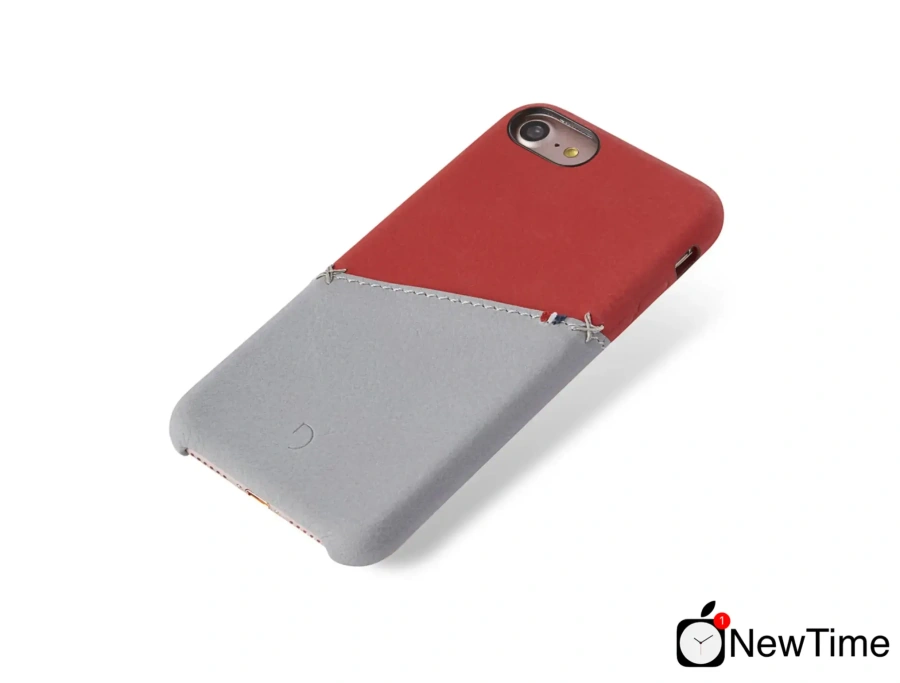 Чохол DECODED Leather Back Cover Card Case Red/Grey for iPhone SE 2020 / iPhone 8/7/6s/6 (DA6IPO7SO1RDGY)